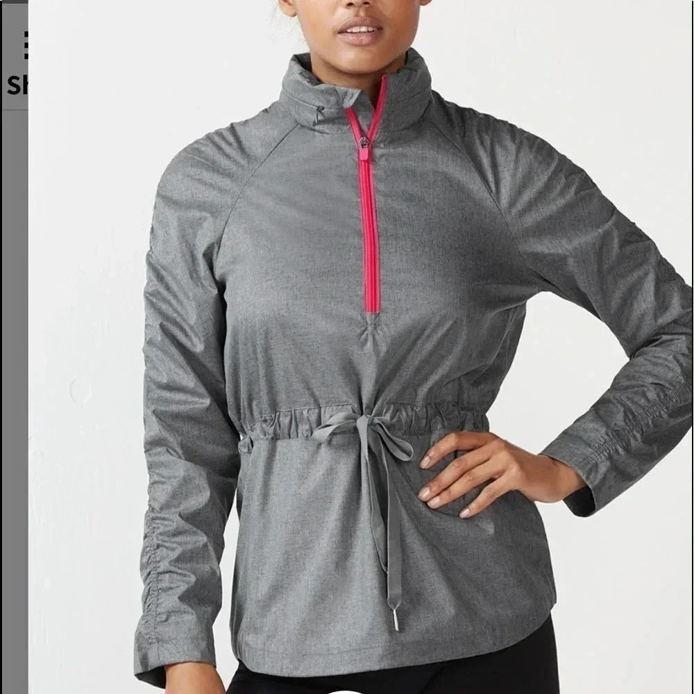 Fabletics Danielle Gray Running Jacket Size Large